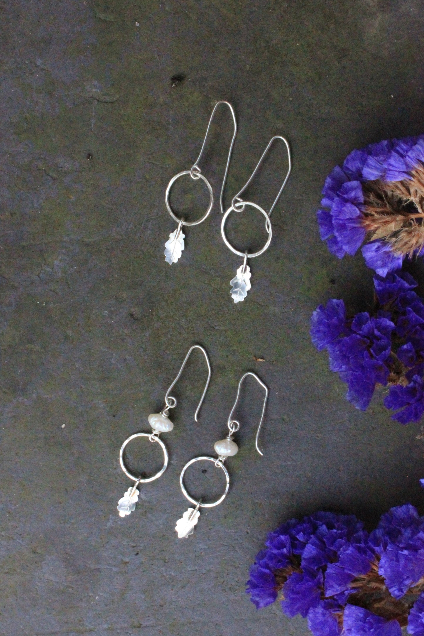 Silver Derw/Oak Earrings
