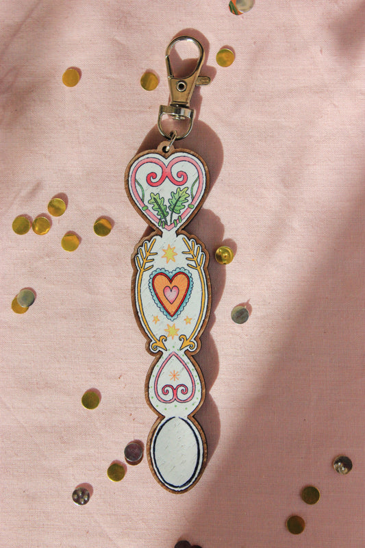 Welsh Love Spoon Keyring