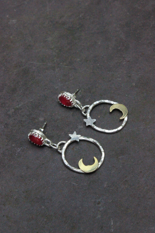 Rani Jade crescent studs
