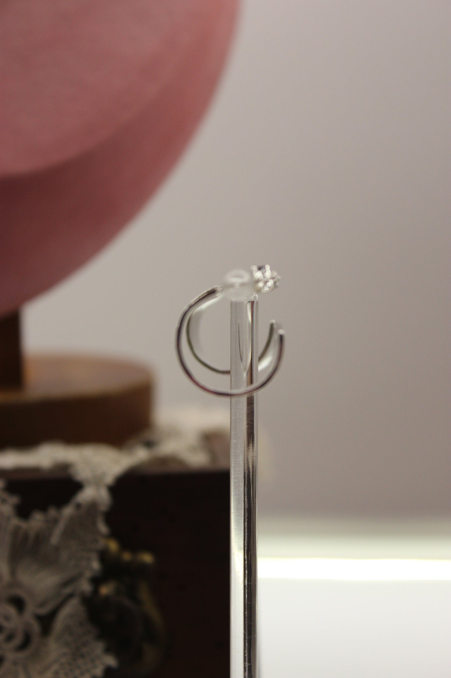 Chunky sacred heart and star hoop studs